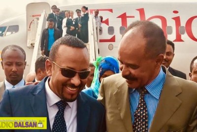 Prime Minister Abiy Ahmed arrived in Eritrea’s capital and met up with President Afwerki in Asmara.