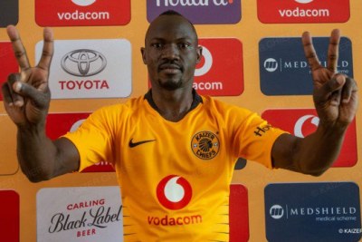 Former Gor Mahia defender after being unveiled by his new club Kaizer Chiefs of South Africa.