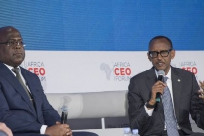 DR Congo President Félix Tshisekedi and Rwanda President Paul Kagame