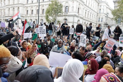 The coup in Sudan is sparking protests across the world. This one took place in London.