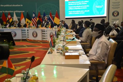 Cérémonie d'ouverture du Sommet extraordinaire de la Conférence des chefs d'État et de gouvernement de la CEDEAO sur la situation socio-politique en République de Guinée. 15 septembre 2021 Accra, Ghana