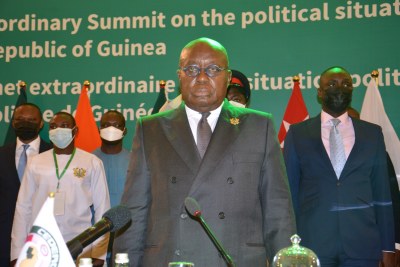 Cérémonie d'ouverture du Sommet extraordinaire de la Conférence des chefs d'État et de gouvernement de la CEDEAO sur la situation socio-politique en République de Guinée. 15 septembre 2021 Accra, Ghana