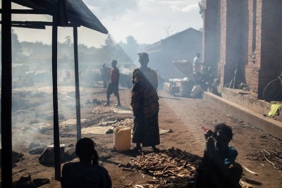 Families shelter at a church that is being used as a temporary site for internally displaced people in Ituri, DR Congo (file photo).