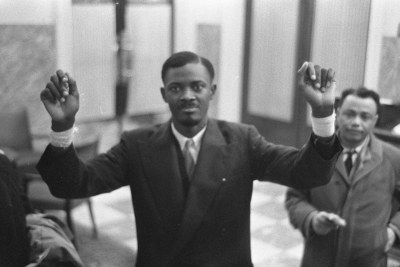 Patrice Lumumba à Bruxelles en janvier 1960.