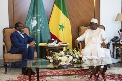 Le président de la Banque africaine de développement Akinwumi Adesina et le président du Sénégal Macky Sall