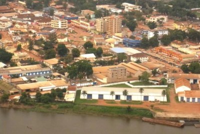 Une vue aérienne de la ville de Bangui.