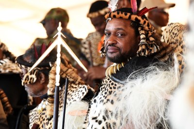 Misuzulu kaZwelithini at his coronation as Zulu king, August 20, 2022.