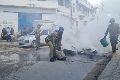 In Mombasa, demonstrators engaged police in running battles on July 19, 2023 during protests against the high cost of living which was banned by the government.