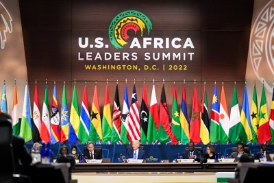 President Joe Biden addressing the U.S.-Africa Leaders Summit on the final day in Washington, DC.