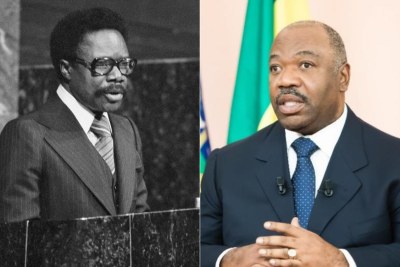 L'ancien président du Gabon, Omar Bongo et son fils Ali Bongo, qui vient d'être déchu par le chef de sa garde présidentielle.