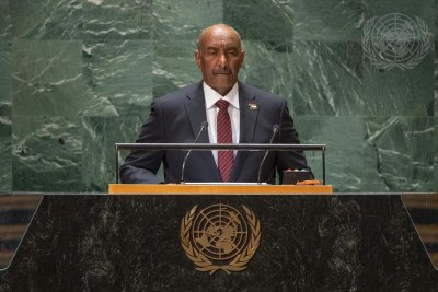 Abdel-Fattah Al-Burhan Abdelrahman Al-Burhan, Président du Conseil souverain de transition de la République du Soudan, s’adresse au débat général de la soixante-dix-huitième session de l’Assemblée générale, le 21 septembre 2023.
