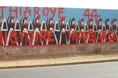 A mural in Dakar, Senegal commemorating the massacre at Thiaroye in 1944.